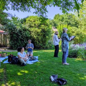 Participants journaling nature.