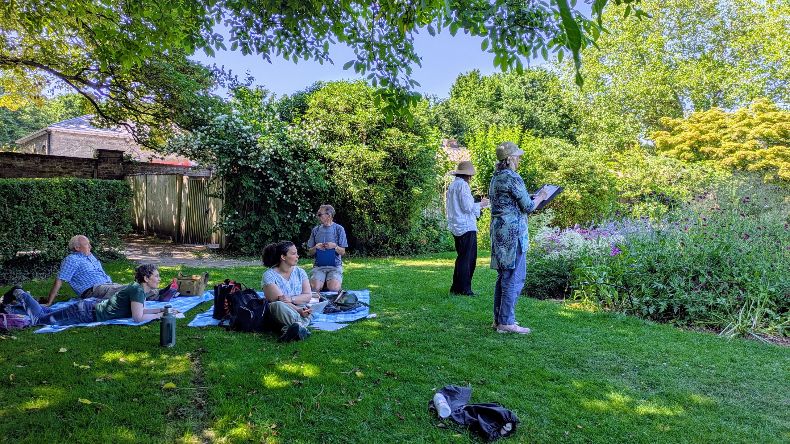 Participants journaling nature.
